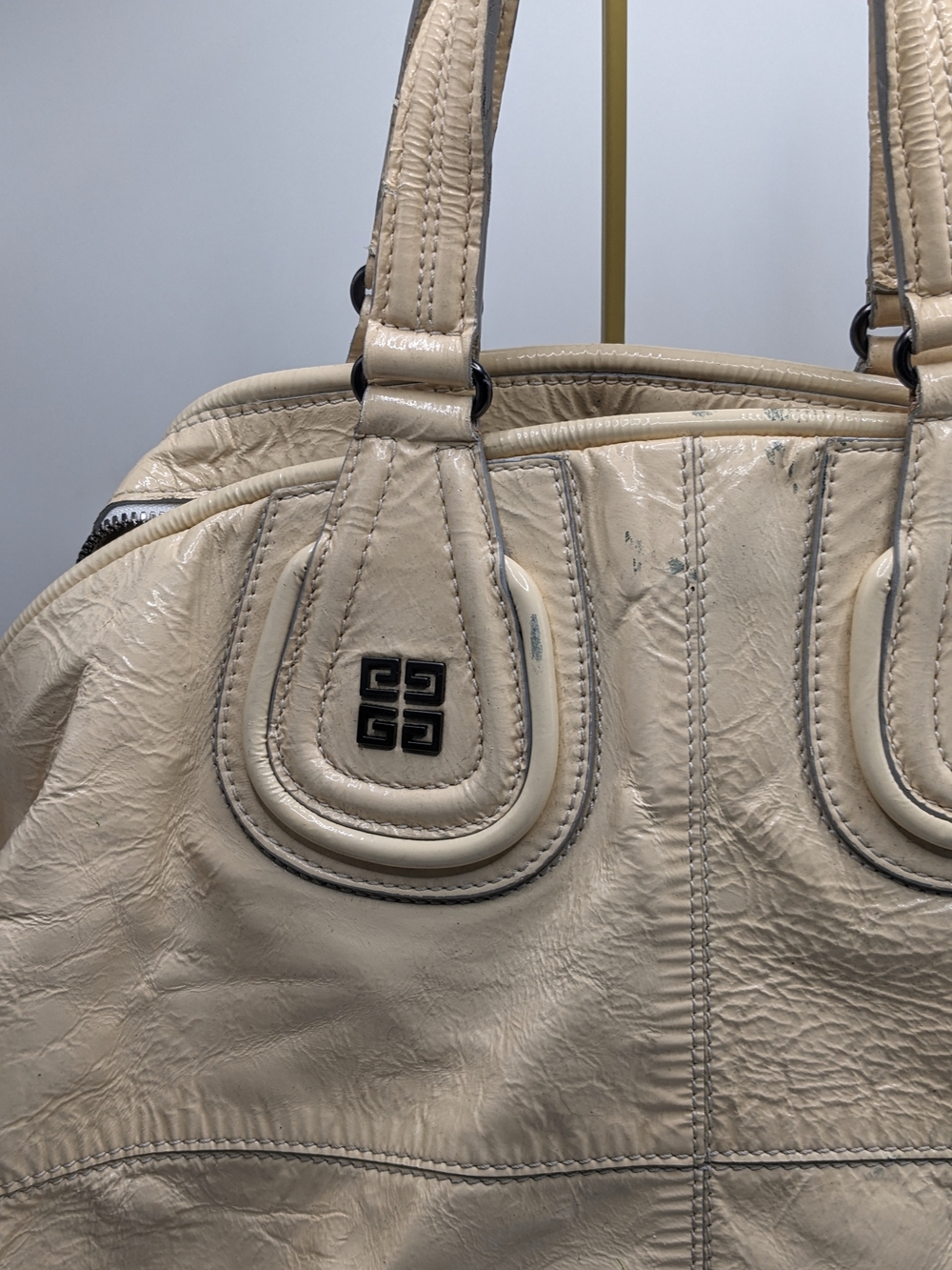 Givenchy Nightingale Large Ivory Cream Leather Satchel Shoulder Bag - Picture 5 of 13